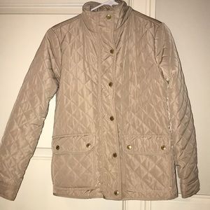 Tan puffer coat. Size Small